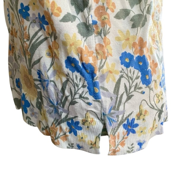 FDJ French Dressing Floral V-Neck Sweater XS Soft Knit Pullover Multicolor - Picture 7 of 13